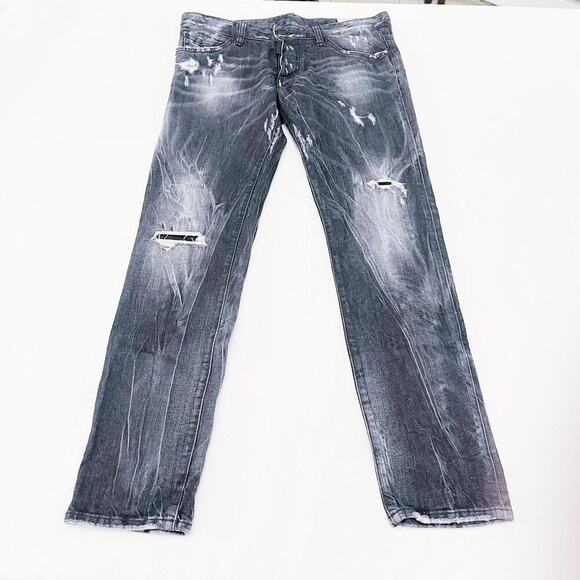 Dsquared2 Men's Button Down Clement Jean Ripped Distressed SZ48 Mint - Picture 2 of 12